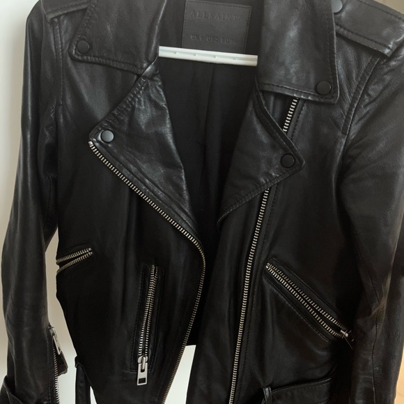 All Saints Balfern Leather Jacket Size 2 - Picture 5 of 5